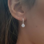 Caitlyn 925 Sterling Silver Round Hoop Cz Dangle Earrings Size: 12MM Hoops