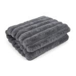 Ribbed Faux Fur Grey 140X240CM Throw