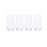 4 Piece 580ML Crystal Water Glass Set Clear