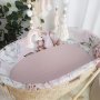 Moses Basket Liner And Fitted Sheet Only Big Peoni Print Liner And Pink Fitted Sheet