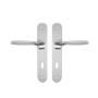 Door Handles On Plate Cylinder Key Entry Satin Nickel Finish Claire Inspire