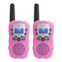 T-388 Kids Walkie Talkie 3KM Long Range Pink - 2 Pack