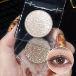 Glitter Eyeshadow Monochrome High Shine Highlighting Sparkling Powder Long-lasting Metallic Shimmer Makeup For Eyelids & Cheekbo