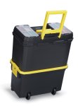 - Mobile Double Toolbox Tool Organiser With Wheels + Tray - 45CM