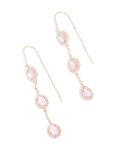 Rose Gold Plated Pink Diamantes Thread Through Earrings