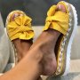 Women's Twist Knot Platform Espadrilles Slippers Lightweight Open Toe Non Slip Beach Slides Shoes Casual Outdoor Sandals