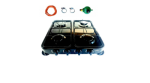 Smte Black 4 Plate Gas Stove With Regulator Set With Keychain