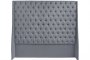 Ivy Buttoned Winged Velvet Headboard - Grey - Queen