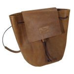 Olivia & Grace Leather String Bag Tan