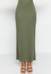 Maxi High Waist Skirt - Khaki
