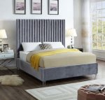 Mendora Sleigh Bed Double -grey