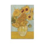 Njyxart Vincent Van Gogh Sunflowers Canvas Wall Art - Classic Impressionist Floral Painting Reproduction - Vintage Home Decor -