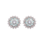 Charmeine Crystal Cubic Zirconia Earrings - Pale Blue Silver