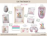 Cot Duvet Bedding Girl Pink Dragon Set