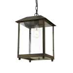 Priscila Metal And Glass Pendant Light Bronze White - White
