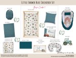 Cot Duvet Bedding Blue Checkered Little Farmer Set Tractor 2