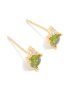 Waterproof Gold Plated Stainless Steel August Cubic Zirconia Birthstone Duo Stud Earrings