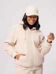 Cream Zip Up Winter Hoodie - XXL Natural