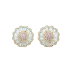 Fleur Crystal Cubic Zirconia Earrings - Pale Blue Gold