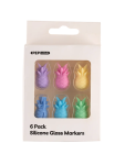 Set Of 6 Pineapple Glass Markers - None Assorted
