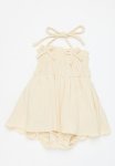 PoP Candy Smock Romper Dress-ecru