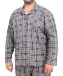 Mens Button Up Pj Top - 7XL Blk chrc