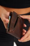 Bi-fold Geniun Leather Multiple Slot Card Wallet With Coin Pocket