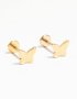 Kids Gold Plated Surgical Steel Cubic Zirconia Flower & Heart Stud Earrings 2-PACK