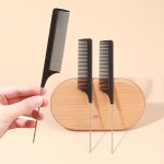3PCS SET Rat Tail Comb Set For Hair Styling Metal Long Steel Pin Rat Tail Teasing Combs Professional Hair Styling Combs Anti-sta