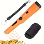 High Sensitivity Metal Detector Pinpointer With 360-DEGREE Precision Search LED Indicator Vibration And Sound Alerts For Golden