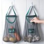 1PC Storage Bag Wall Hanging Breathable Mesh Bag With Handle Multifunctional Reusable Grocery Mesh Bags Fruit And Vegetable Home Organizers And Storage Home Accessories