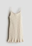 Jacquard-knit Strappy Dress - Beige