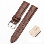 10MM Two-layer Cowhide Leather Bamboo Joint Texture Replacement Strap Watchband Dark Brown