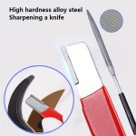 Premium 2PCS Knife Sharpening Kit - Includes Tungsten & Semicircle Needle Files Diamond Ceramic Coating - Ideal For Kitchen Kniv