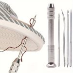 1PACK Leather Sewing Stainless Steel Awl Kit Multifunctional Hand Stitching Tool With Replaceable Needles Diy Leathercraft Repai