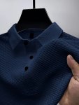 Men's Breathable Mesh Stretch Solid Short Sleeve Button Down Lapel T-Shirt Casual Style For Summer Outdoor Golf Activities