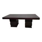 Smte Modern Wooden Coffee Table Dark Brown With Keychain