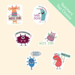Monster 1 Merit Labels - English