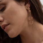 Double Drop 18CT Rose Gold Cubic Zirconia Earrings - Rose Gold Cubic Zirconia