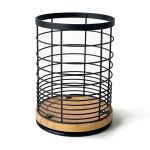 Rotatable Kitchen Utensil Rack With Wooden Base Cooking Utensil Holder