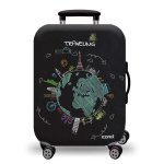 Printed Luggage Protector Cover - Globe And Landmarks - Xlarge
