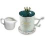 Man's Perfect Gift Set: Elegant Mug & 150ML Porcelain Creamer & Cup Mat