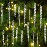 10PCS Sparkling Acrylic Icicle Ornaments - Versatile Christmas Tree Decorations For Holiday & Winter Parties No Battery Needed