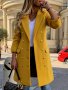 Double-breasted Notched Collar Coat Elegant Long Sleeve Coat For Fall & Winter Women's Clothing