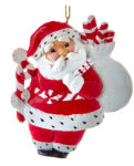 Dala Resin Peppermint Santa Ornament