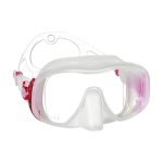 Mares Juno Mask For Diving And Snorkeling - Lightweight Frameless Single Lens Mask With Wide Field Of Vision Clear pink