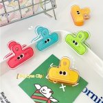 4PCS Pack Multicolor Cute Face Acrylic Binder Clip Planner Clips Paper Clamp Office Decorative Supplies School Stationery Docume