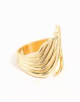 Goldair Gold Plated Open Curve Wrapped Ring - M l