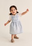 Twill Dungaree Dress - Light Denim Blue