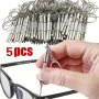 5-Piece Precision Screwdriver Set With Keychain - Carbon Steel Eyeglass & Watch Repair Tools Internal Hex/Phillips/Round Heads Polished & Varnished Water/Stain-Resistant For Home &